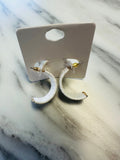 Women’s White Wooven Earrings