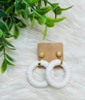 Women’s White Woven Earrings