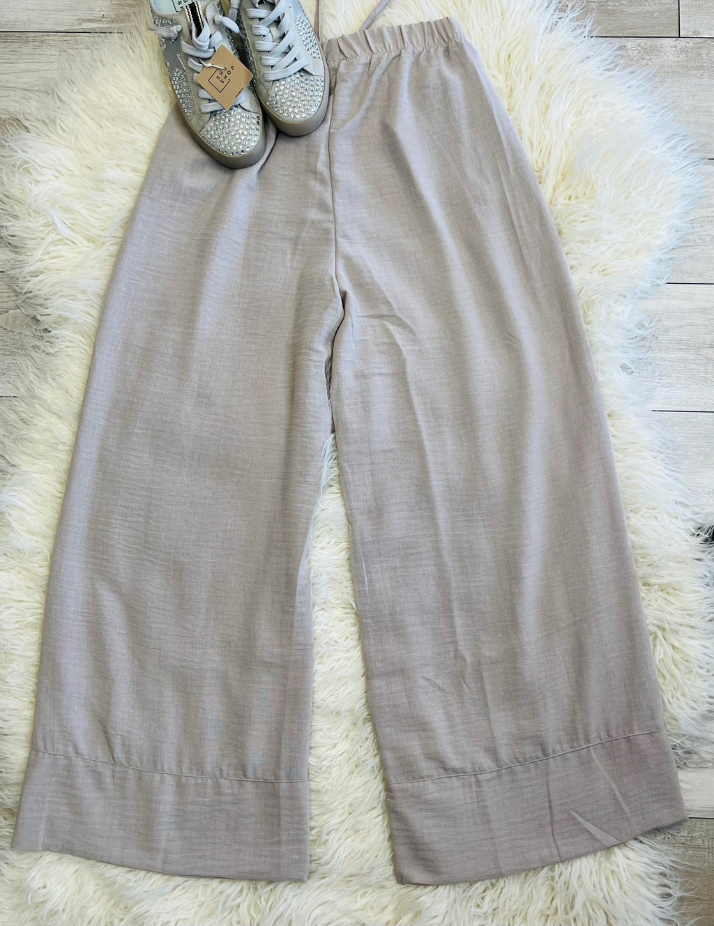 Women’s Woven Airflow Drawstring Pants in Ash Mocha