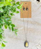Women’s Yellow Western Earring and Necklace