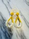 Women’s Yellow and White Flower Dangled Earrings
