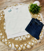 Women’s Zenana Cream V-Neck Sweater Vest with Side Slit
