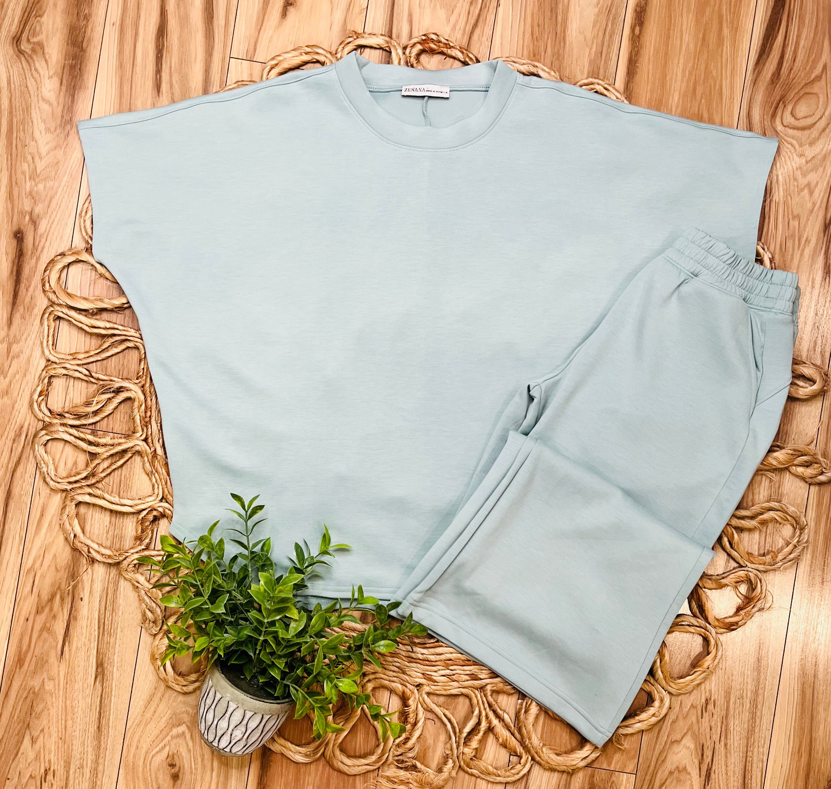 Women’s Zenana Dusty Green Pant Set