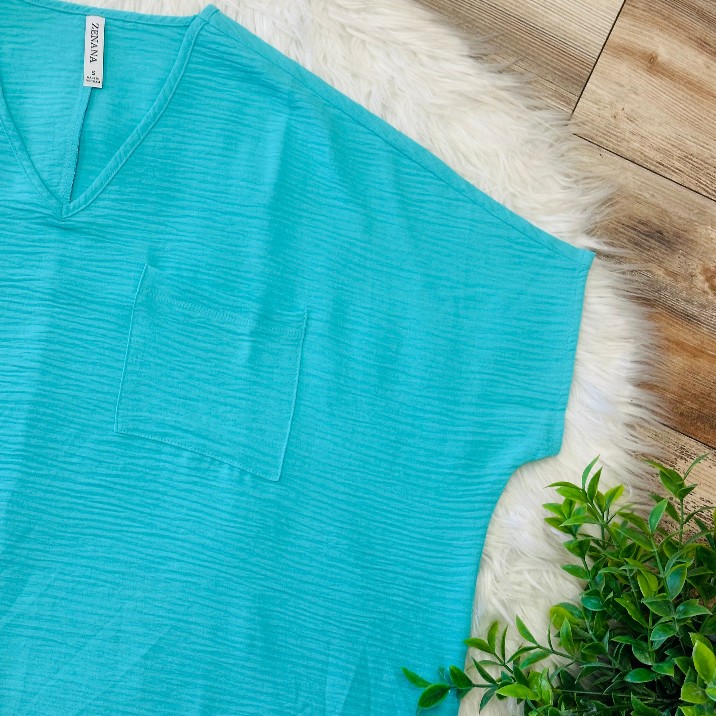 Women’s Zenana Mint V Neck Oversized Top