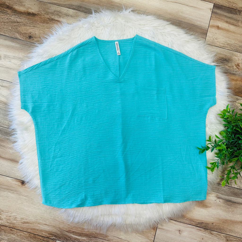Women’s Zenana Mint V Neck Oversized Top