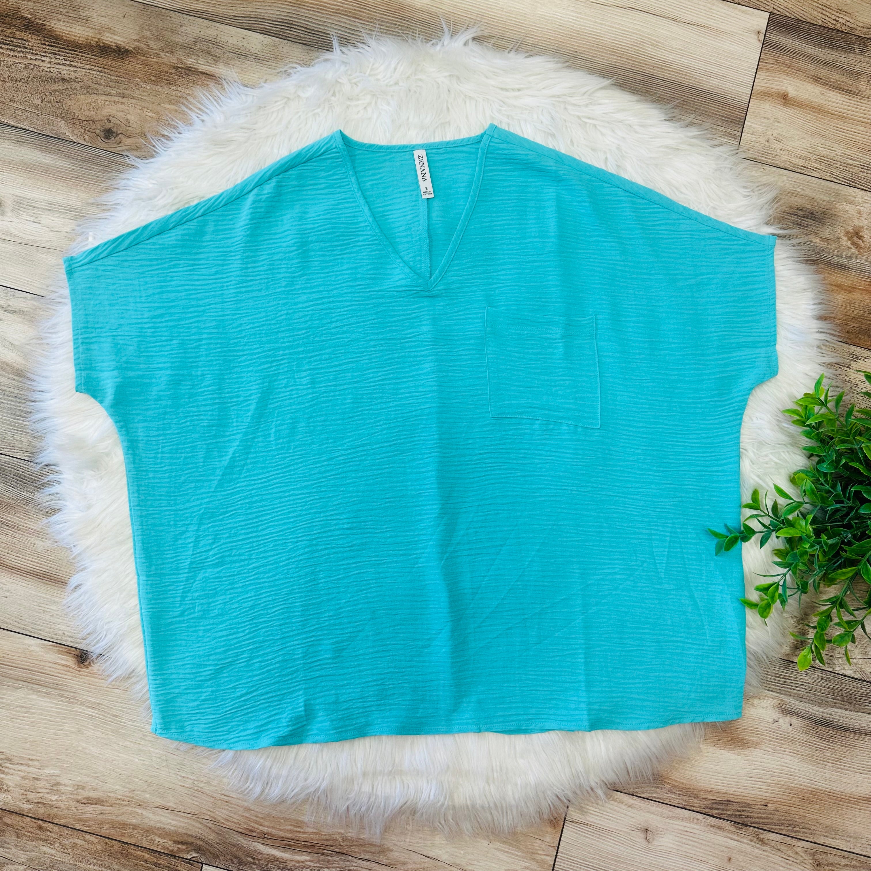 Women’s Zenana Mint V Neck Oversized Top