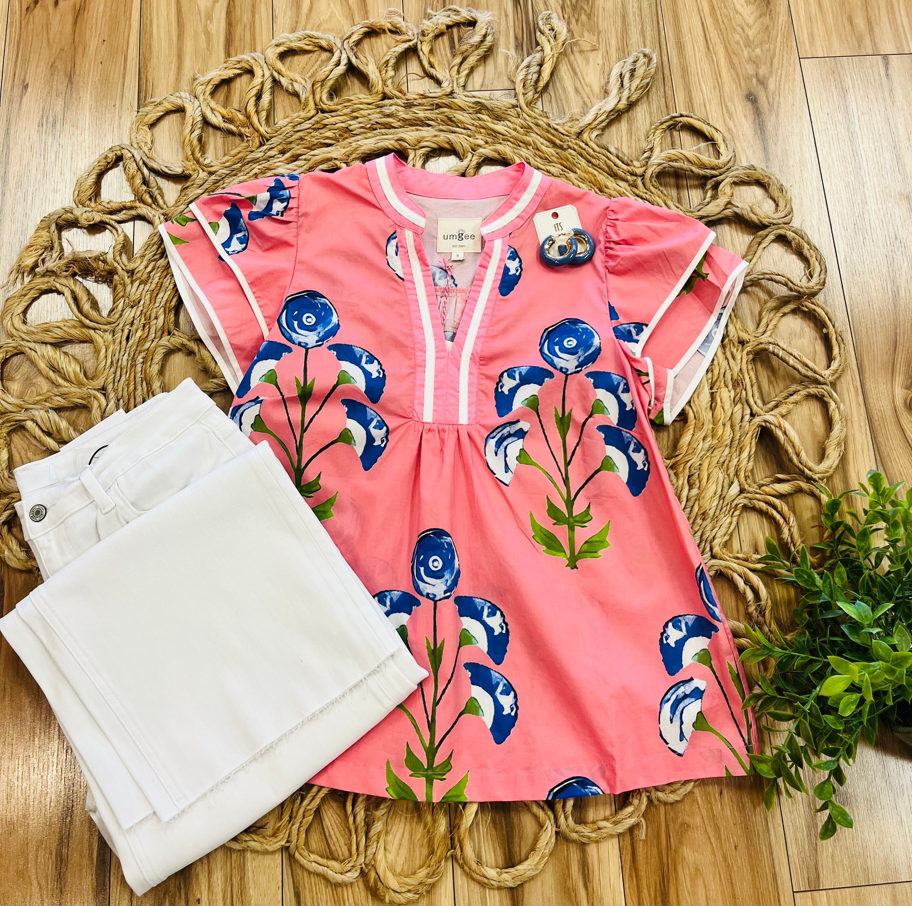 Women’s pink and purple flower top
