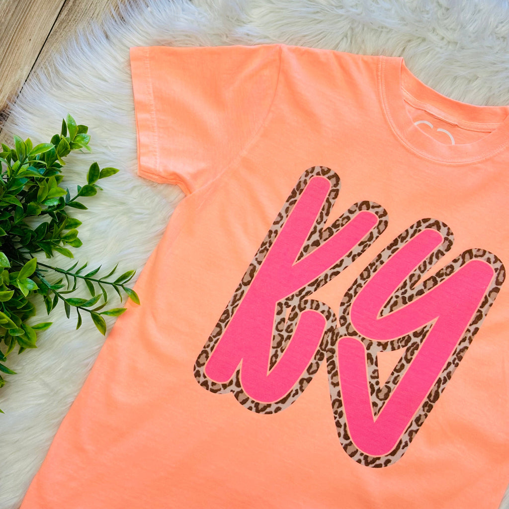 Womens Bright Orange KY Graphic Tee