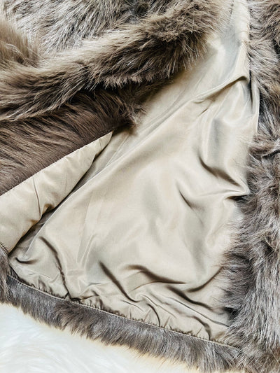 Womens Brown Fur Jacket - Sweater