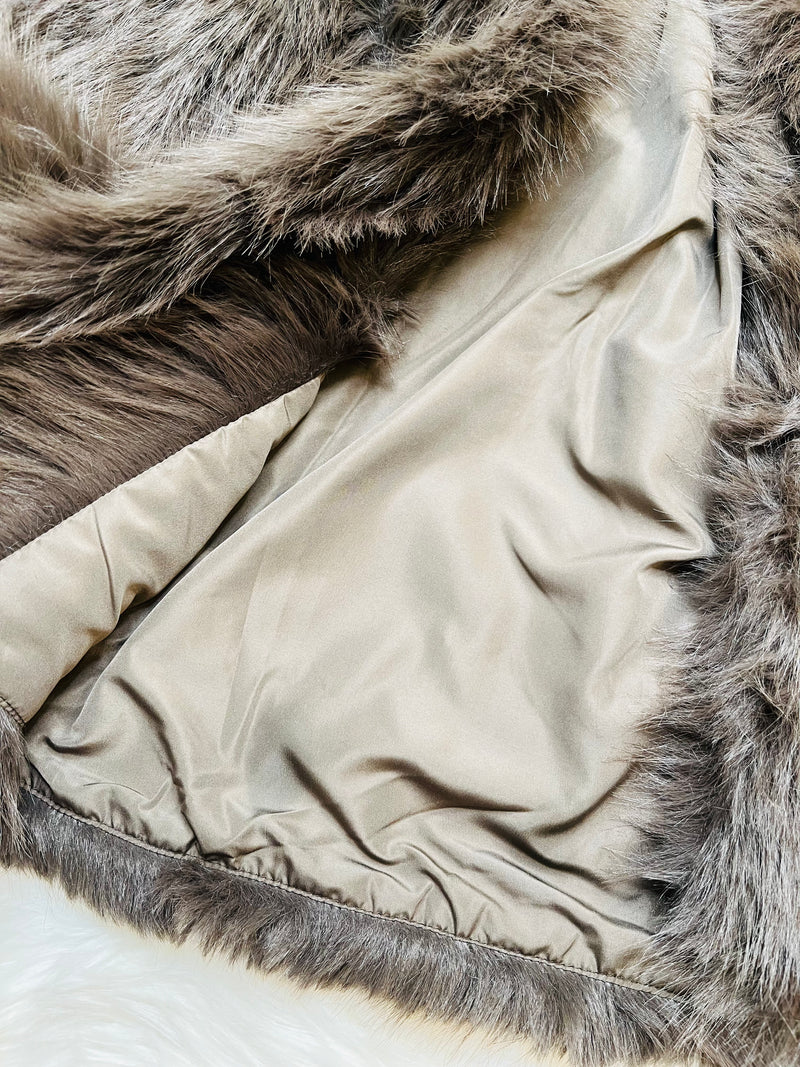 Womens Brown Fur Jacket - Sweater