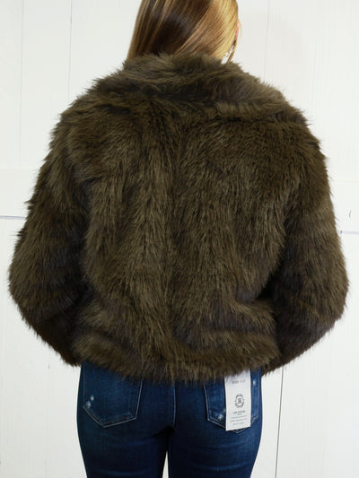 Womens Brown Fur Jacket - Sweater