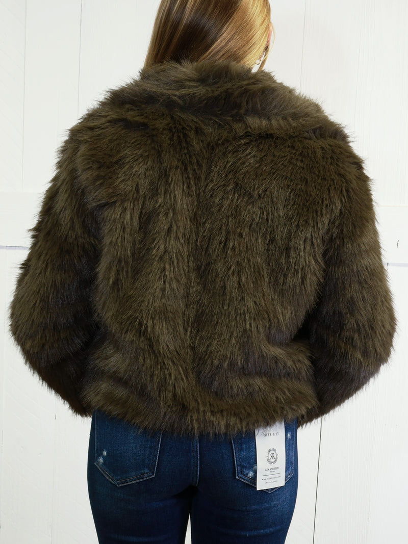 Womens Brown Fur Jacket - Sweater