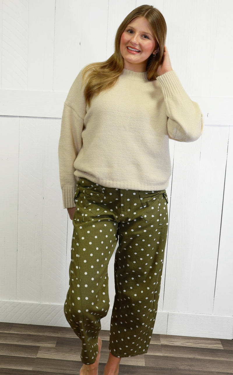 Womens Cream Sweater Pullover Top