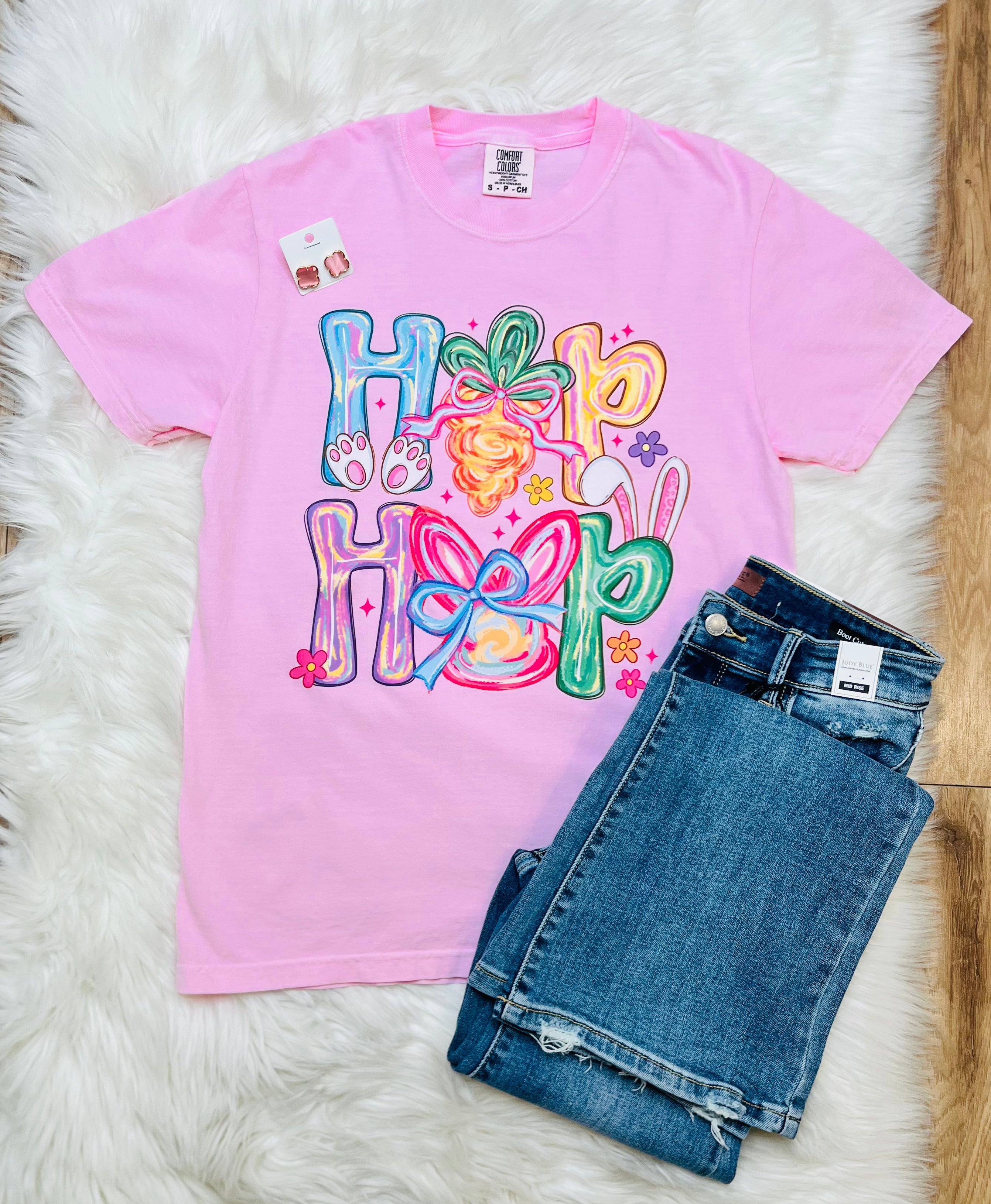 Womens “Hop” Pink Graphic Tee