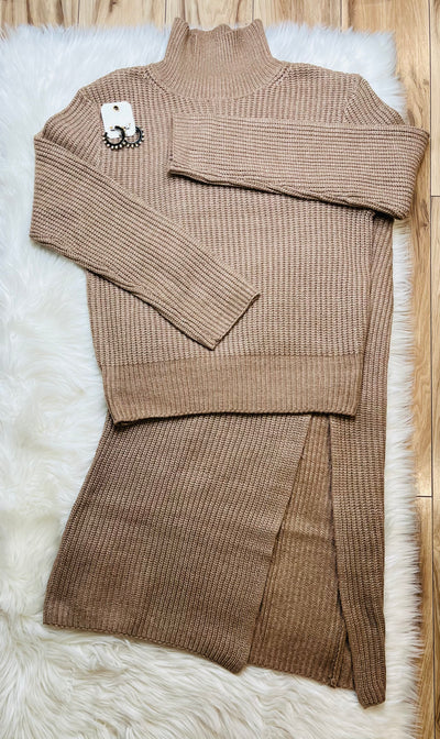 Womens Light Brown Skirt Set