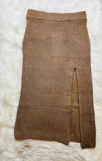 Womens Light Brown Skirt Set