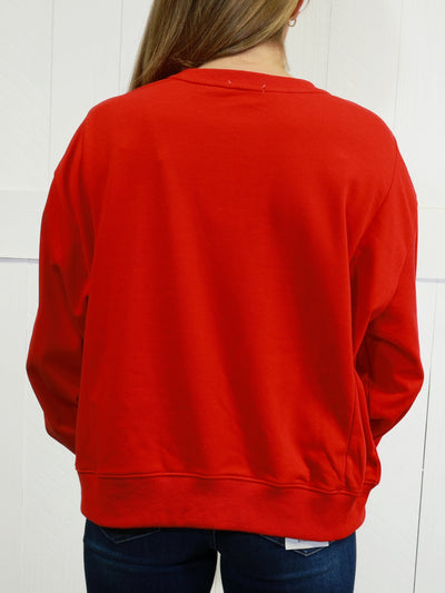 Womens Merry With Ornament Patchwork Oversized Sweater Top