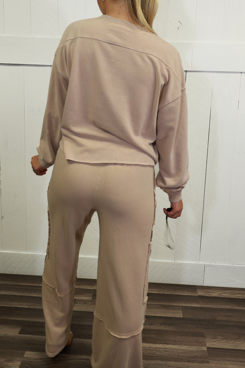 Womens Taupe Pant Set