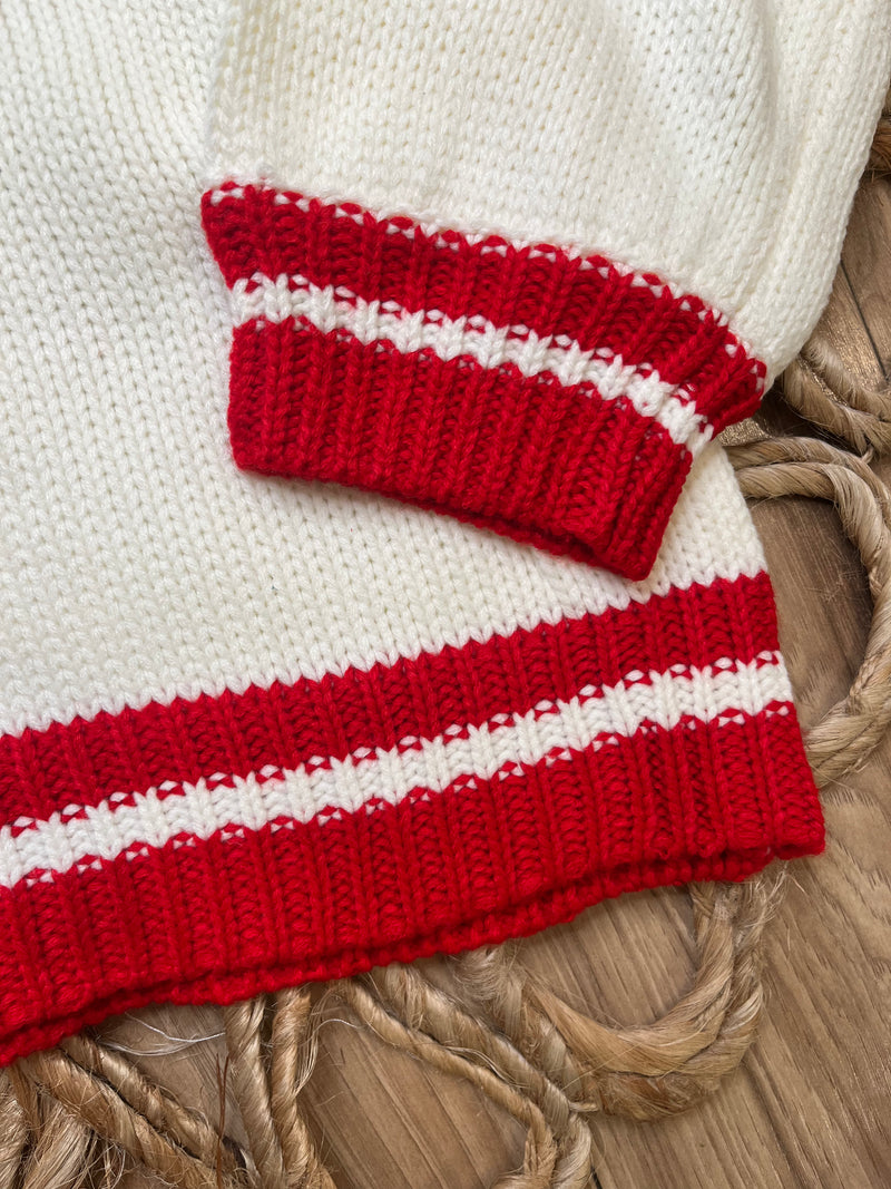 Womens White Christmas Tree Patchwork Sweater