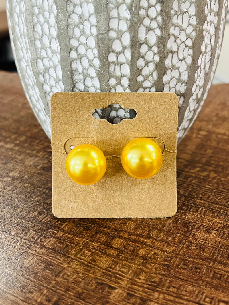 Yellow Pearl Earrings
