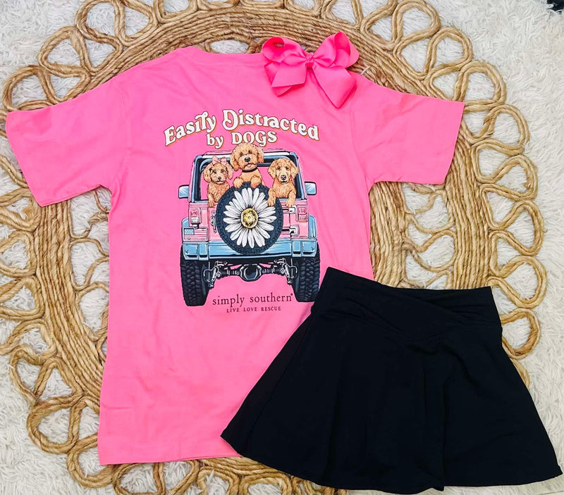 Youth “Easily Distracted By Dogs” Tee by Simply Southern