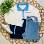 Simply Southern Blue And White Shacket - Mini Mee Boutique