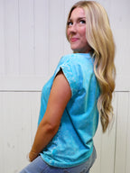 Zenana Crinkle Basic Washed Round Neck Short Sleeve Top