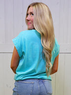 Zenana Crinkle Basic Washed Round Neck Short Sleeve Top