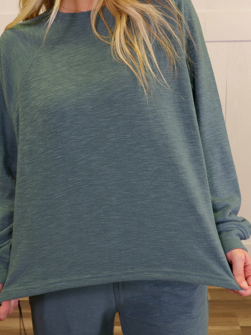 Zenana Curvy Long Sleeve Lounge Set Jade