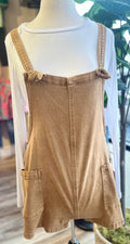 Zenana Brown Denim Romper Women's