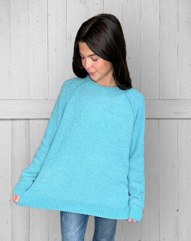 Turquoise Chenille Sweater