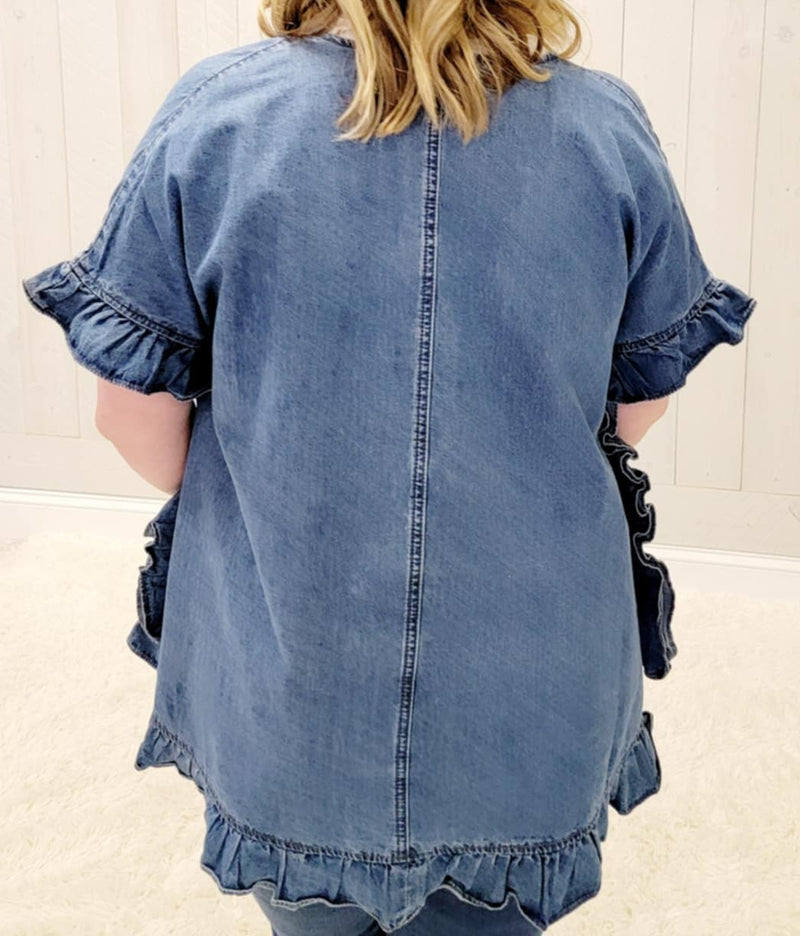 Denim Cardigan - Mini Mee Boutique