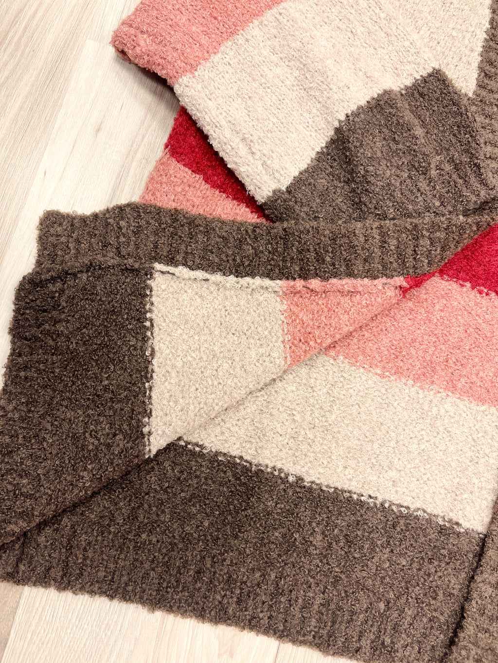 Color block Striped Cardigan - Women’s Sweater Top - by LUMIERE - Oversized