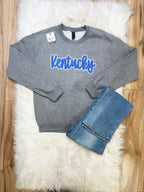 Royal Blue Polka Dots Kentucky - Women’s Sweatshirt Top - by Gildan - True to Size