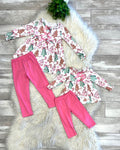 Christmas Holiday Pattern - Girls Pants Outfit - by Mini Mee - True to Size