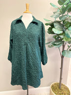 Green Floral Detailed Button Up - Women’s Dress - by Umgee - True to Size