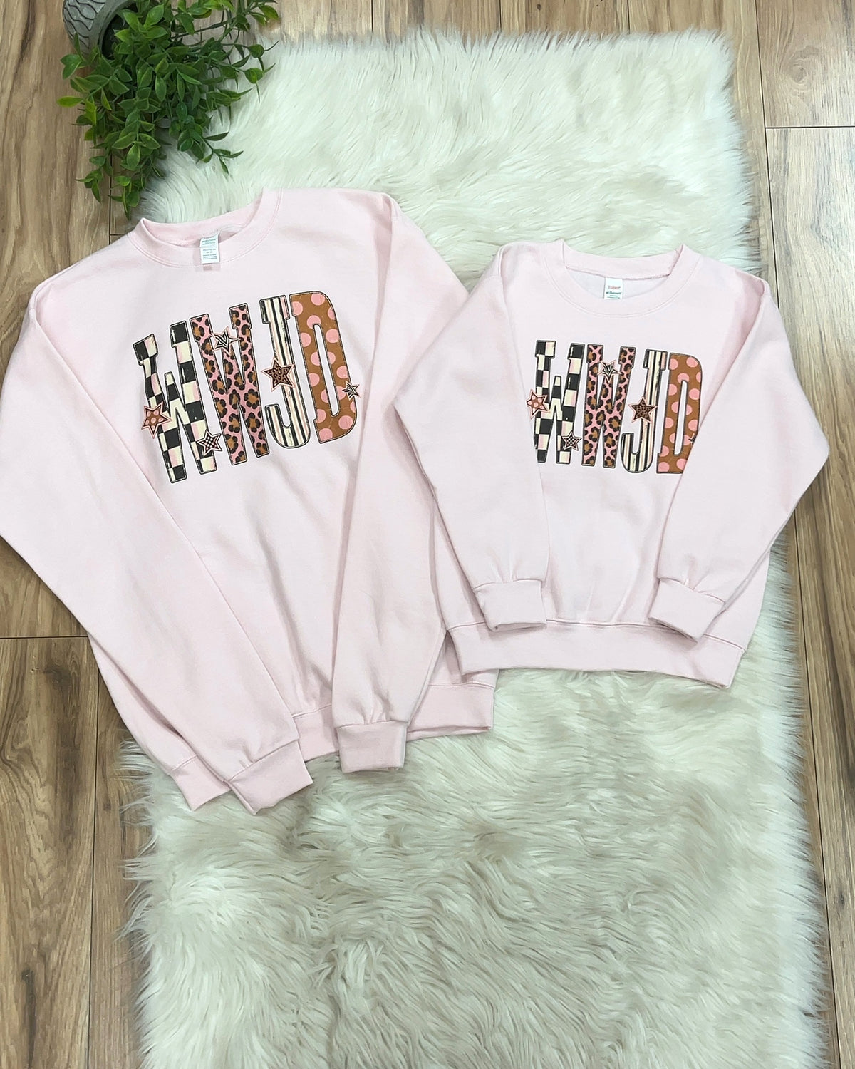 WWJD Mixed Print - Girls Sweatshirt Top - by Hanes - True to Size