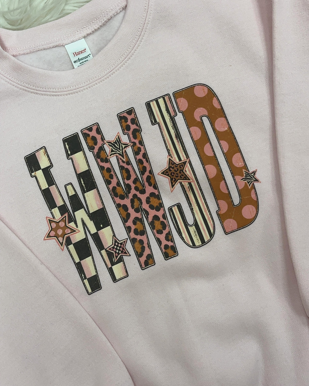 WWJD Mixed Print - Girls Sweatshirt Top - by Hanes - True to Size