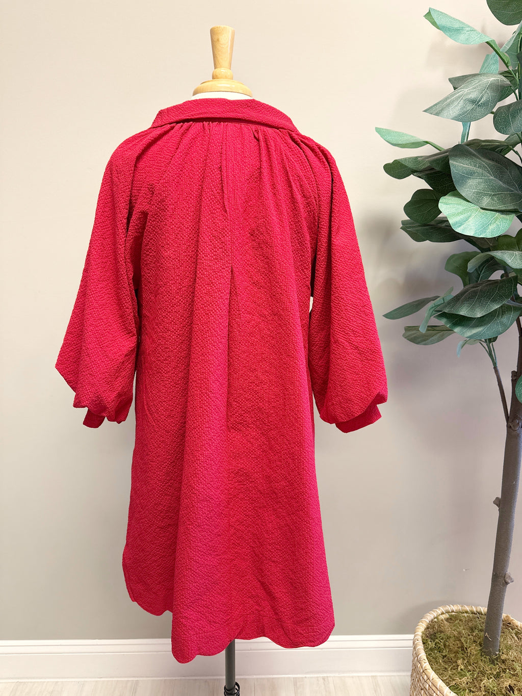 Red Collared V Neck - Women’s Dress - by Umgee - True to Size