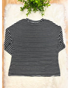 Black & White Striped Set - Women’s 2 Piece Pants Set - by Evermmee - True to Size