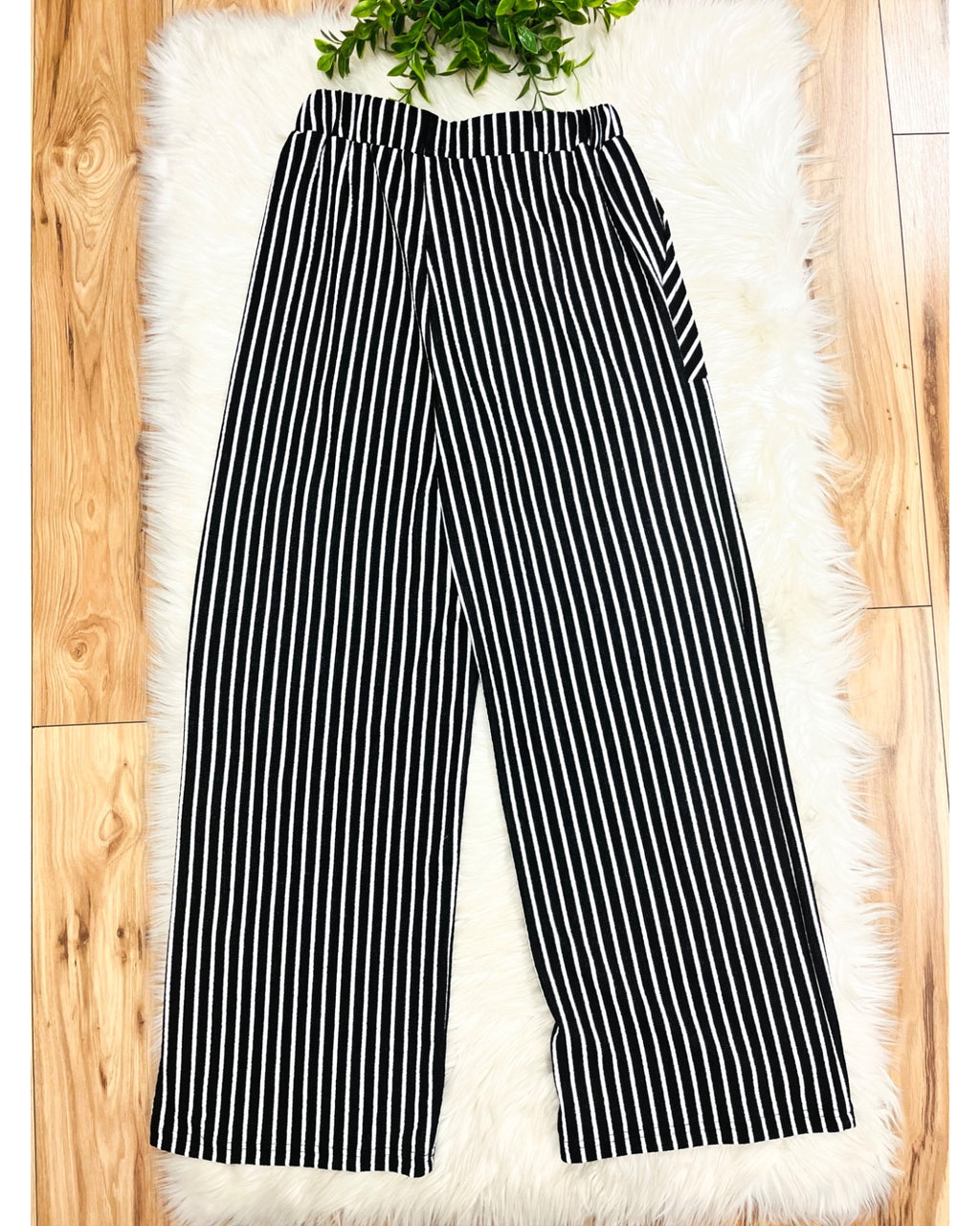 Black & White Striped Set - Women’s 2 Piece Pants Set - by Evermmee - True to Size