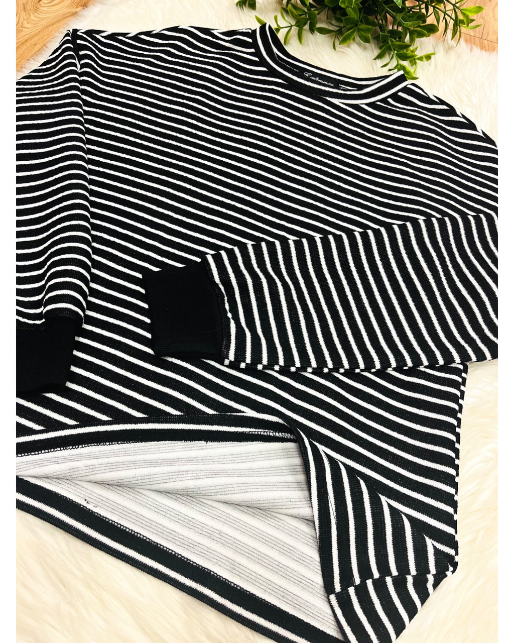 Black & White Striped Set - Women’s 2 Piece Pants Set - by Evermmee - True to Size