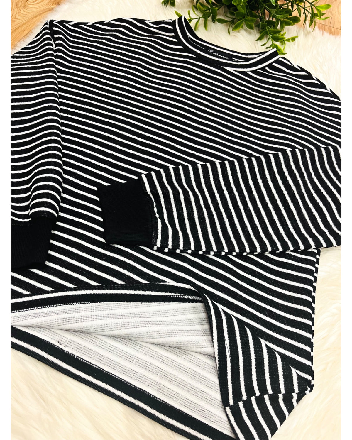 Black & White Striped Set - Women’s 2 Piece Pants Set - by Evermmee - True to Size
