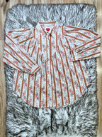 Floral Striped Button Up - Women’s Blouse Top - by LovLov - Oversized