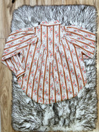 Floral Striped Button Up - Women’s Blouse Top - by LovLov - Oversized