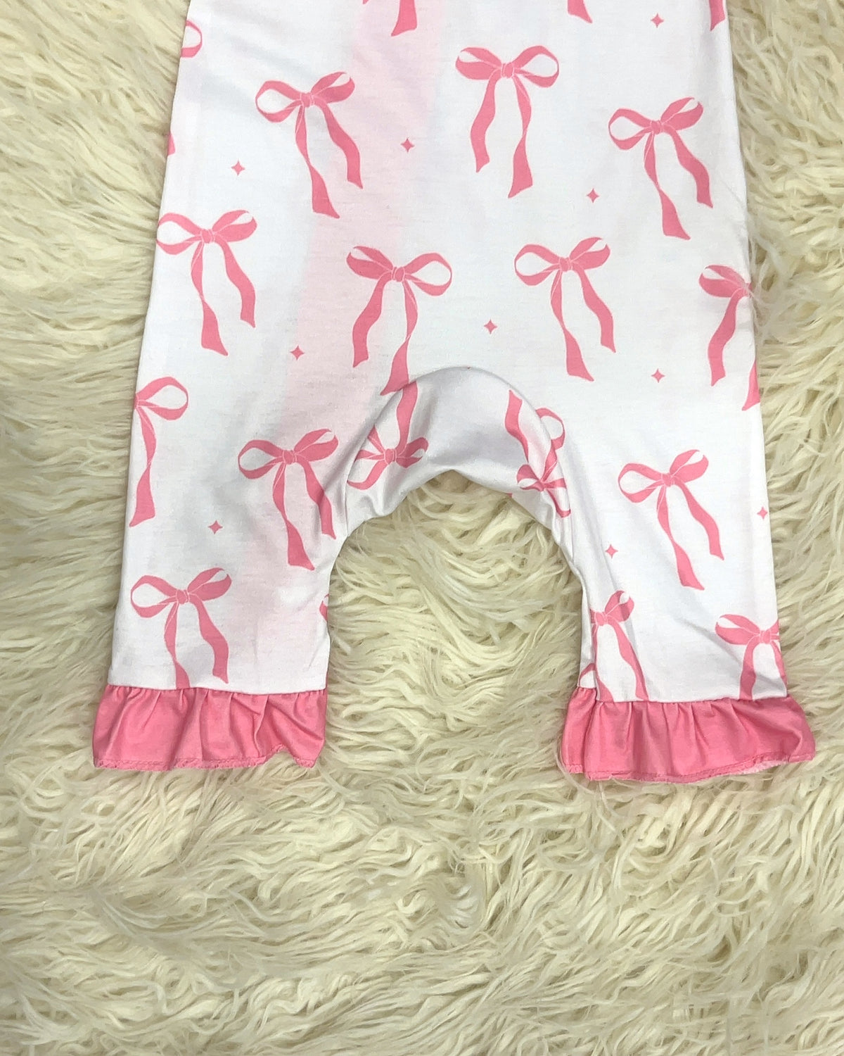 Pink Bow with Ruffle Detail - Girls Sleeper - by Mini Mee - True to Size