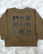 Camo bow mixed print - Girls Sweatshirt Top - by Live and Tell - True to Size