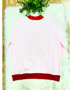 Light Pink Nutcracker Top with Red Trim - Women’s Sweatshirt Top - by Evermmee - True to Size