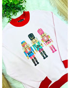 Light Pink Nutcracker Top with Red Trim - Women’s Sweatshirt Top - by Evermmee - True to Size