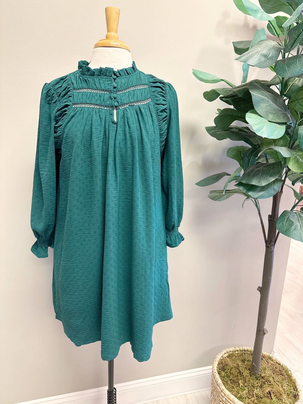 Green Button Up - Women’s Dress - by Umgee - True to Size